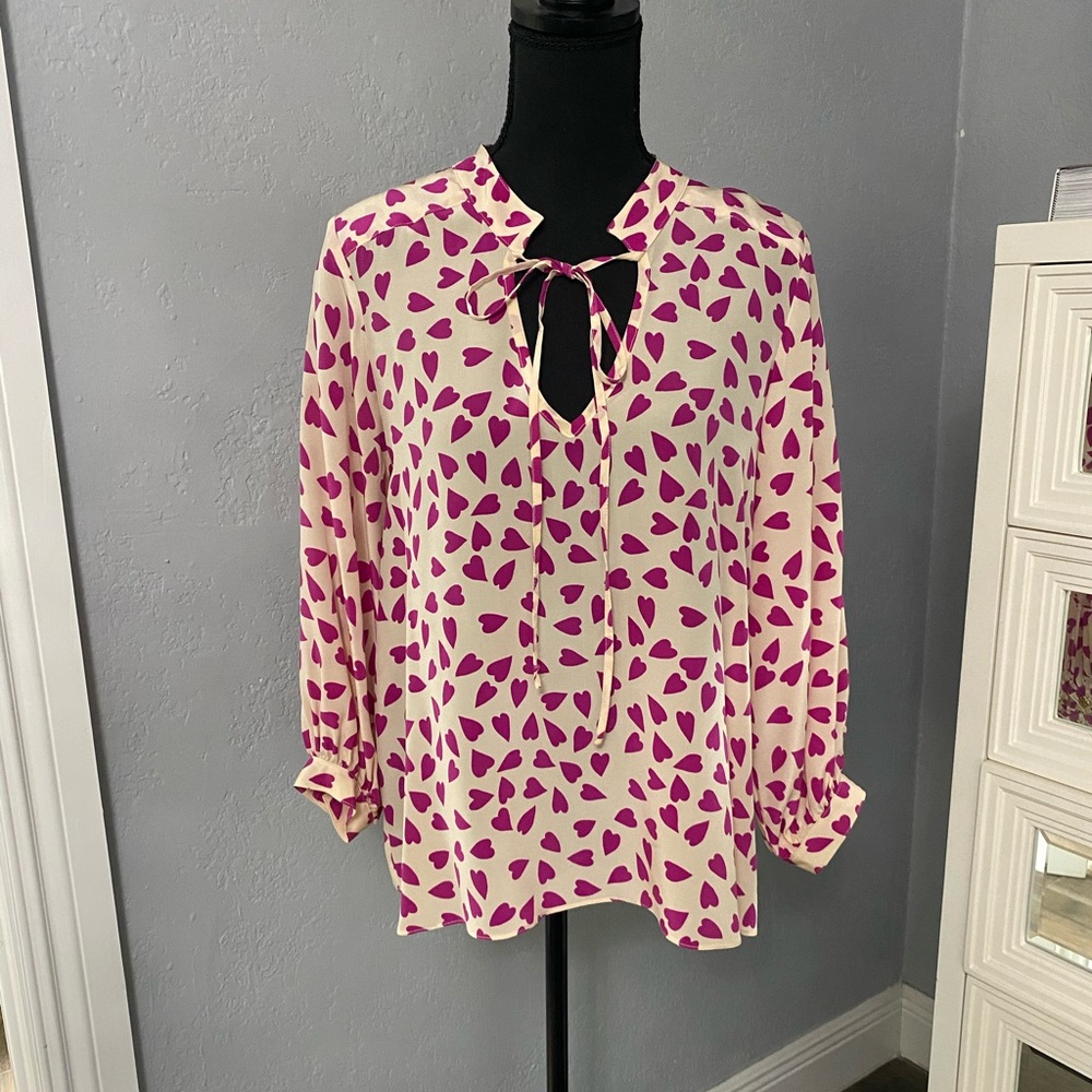 3/4 length sleeve 100% silk blouse